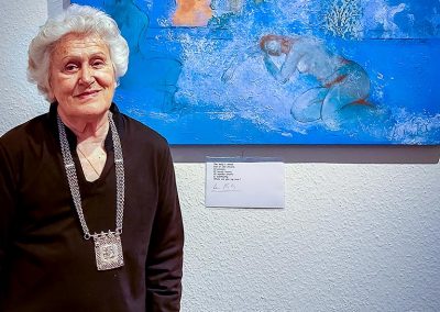 Milena Kunz-Bijno bei der Ausstellungseröffnung in der Galerie Paqué in 2022